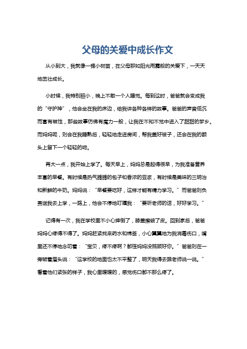 父母的关爱中成长作文