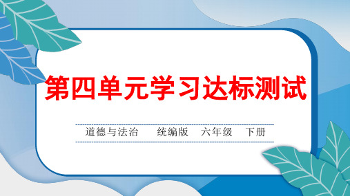 统编版小学六年级道德与法治下册第四单元综合达标测试卷含答案