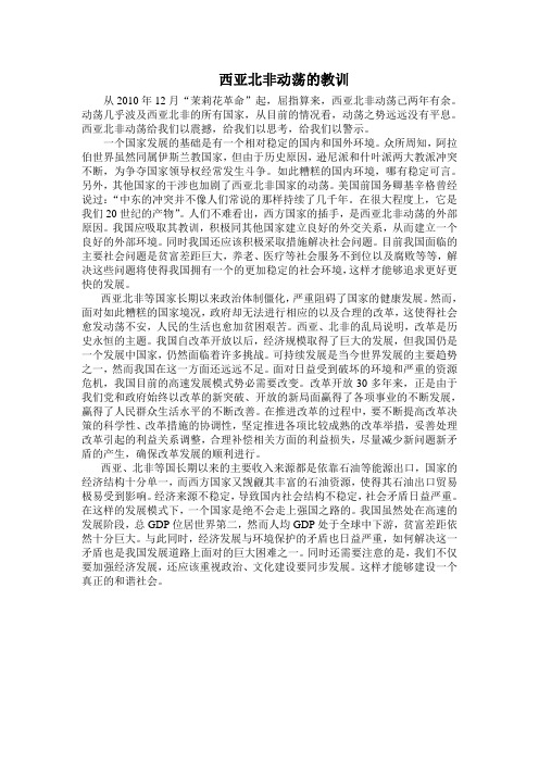 西亚北非动荡的教训