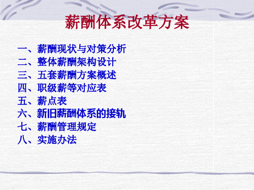 薪酬体系改革方案(1)