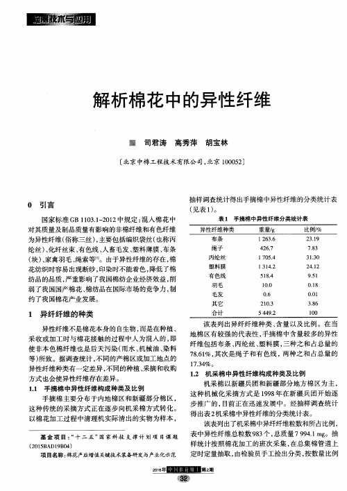 解析棉花中的异性纤维