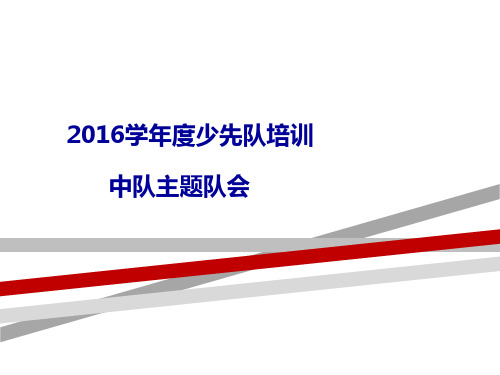 中队主题队会培训(中队会流程).ppt
