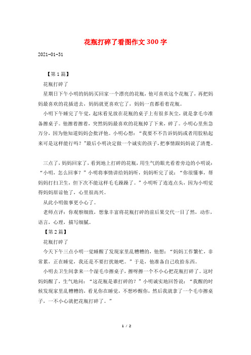 花瓶打碎了看图作文300字