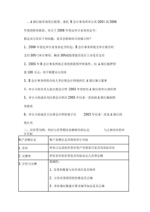 审计案例分析作业