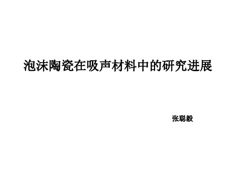 泡沫陶瓷声学材料