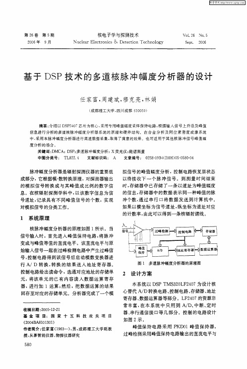 基于DSP技术的多道核脉冲幅度分析器的设计