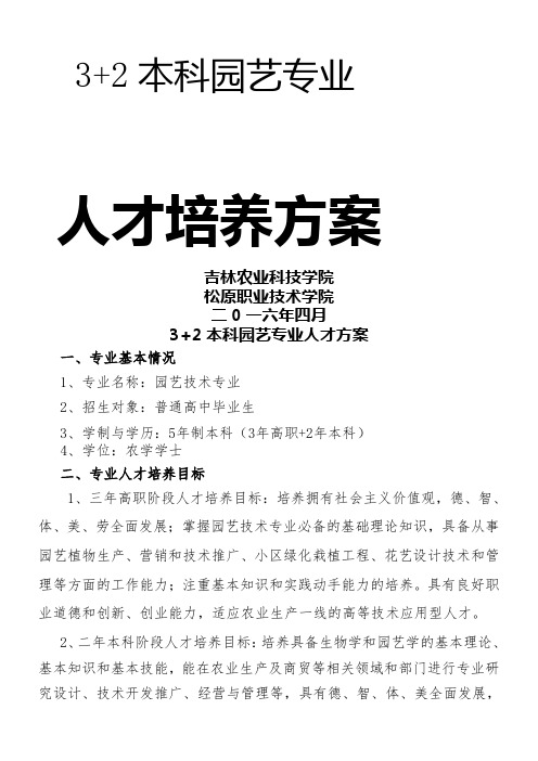3-2本科园艺专业人才培养方案2017讲解