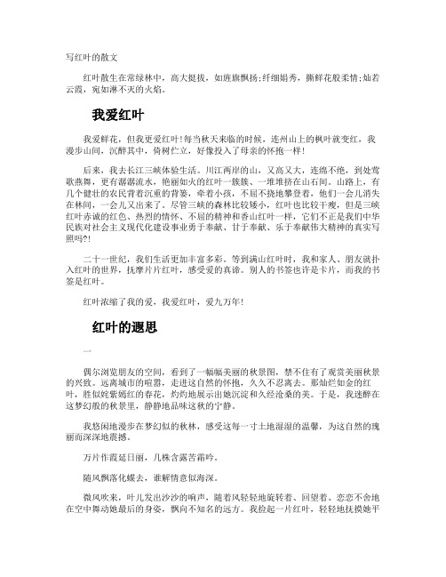 写红叶的散文