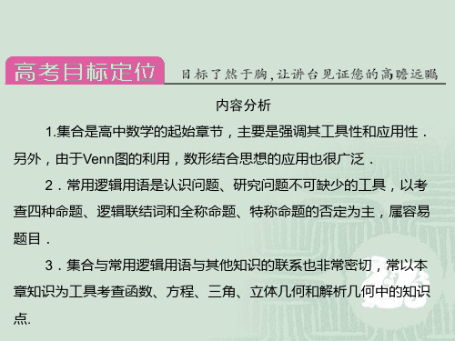 人教A版2012高三数学理全套解析一轮复习课件：1-1-集合