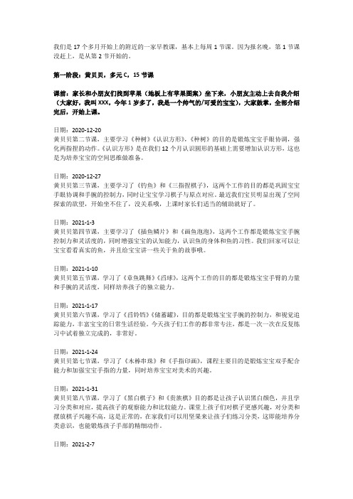 蒙氏早教内容 分享