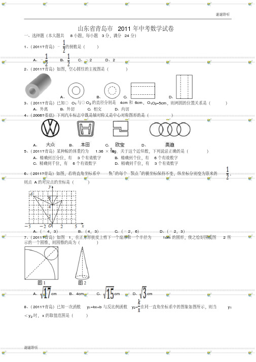 山东青岛中考数学试题解析版.doc