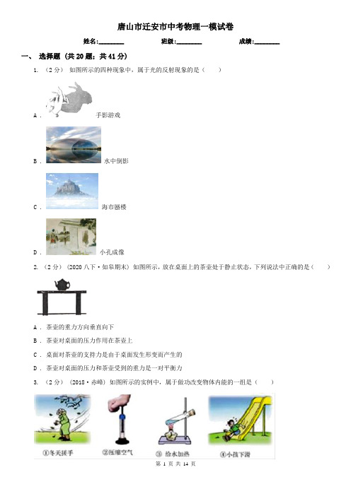 唐山市迁安市中考物理一模试卷