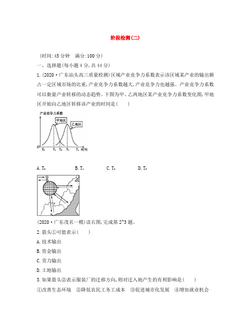 (广东专用)2020高考地理二轮复习精练 阶段检测(二)
