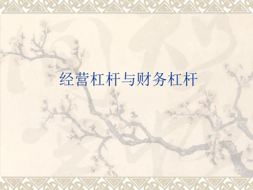 经营杠杆与财务杠杆