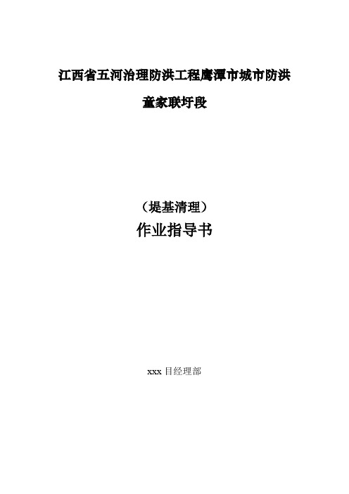 堤防清基作业指导书