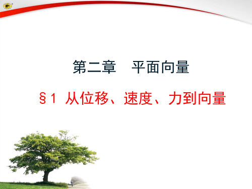 从位移、速度、力到向量PPT