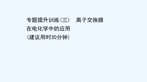 2021_2022学年新教材高中化学专题提升训练三离子交换膜在电化学中的应用课件新人教版选择性必修1