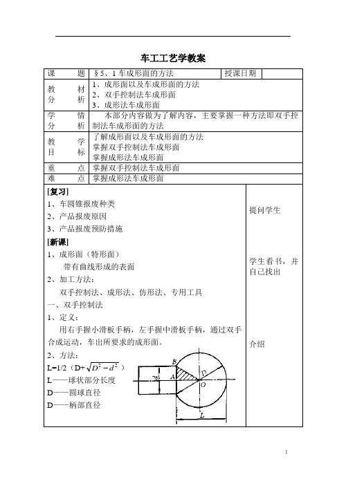 车成形面的方法