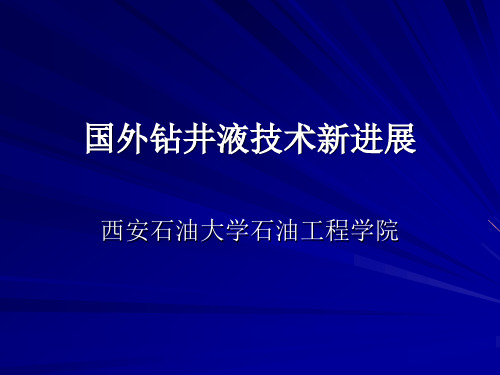 国内外钻井液技术新进展060516