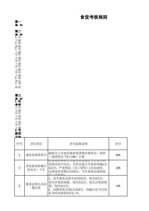食堂考核规则