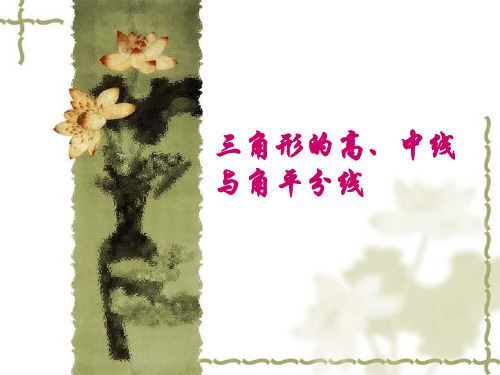 9.1第二课时三角形高、中线与角平分线课件 华东师大版