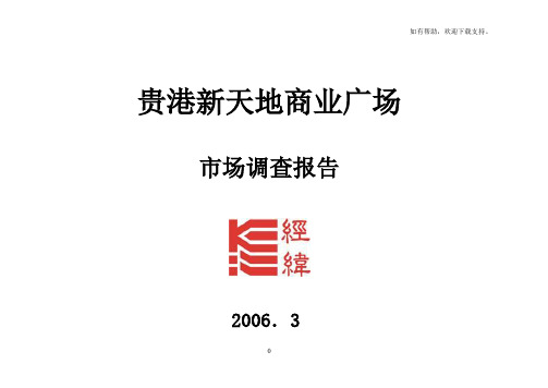 经纬贵港新天地商业广场市场调查报告