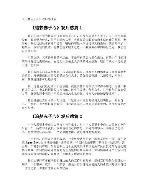 《追梦赤子心》观后感