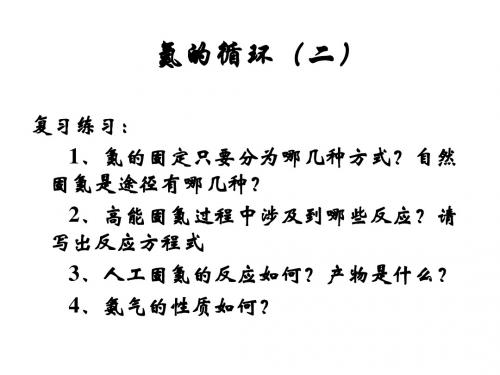 高二化学氮的循环2(教学课件2019)