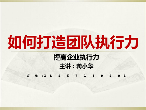如何打造团队执行力-提高企业执行力讲座(PPT 66页)