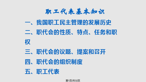 职工代表基本知识培训PPT课件