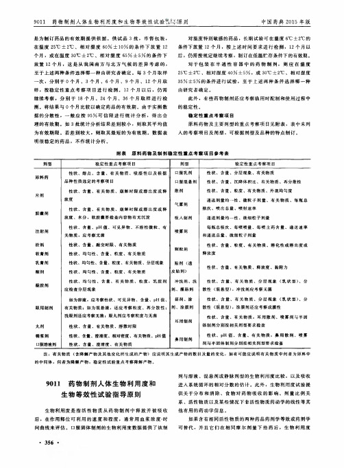 2015药典 药物制剂人体生物利用度和生物等效性试验指导原则