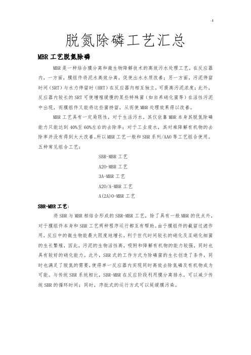 脱氮除磷工艺标准汇总