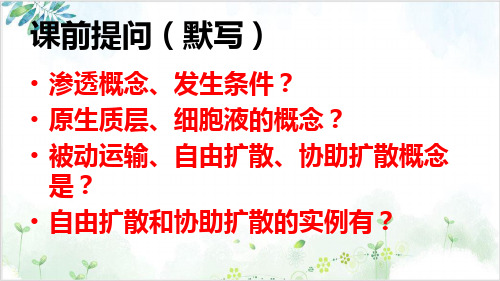 新人教版高中生物必修一被动运输PPT课件