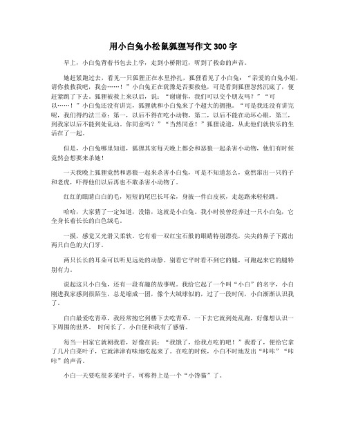 用小白兔小松鼠狐狸写作文300字
