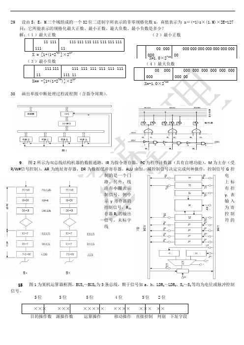 计算机组成原理(四版)本科生试题库整理附答案