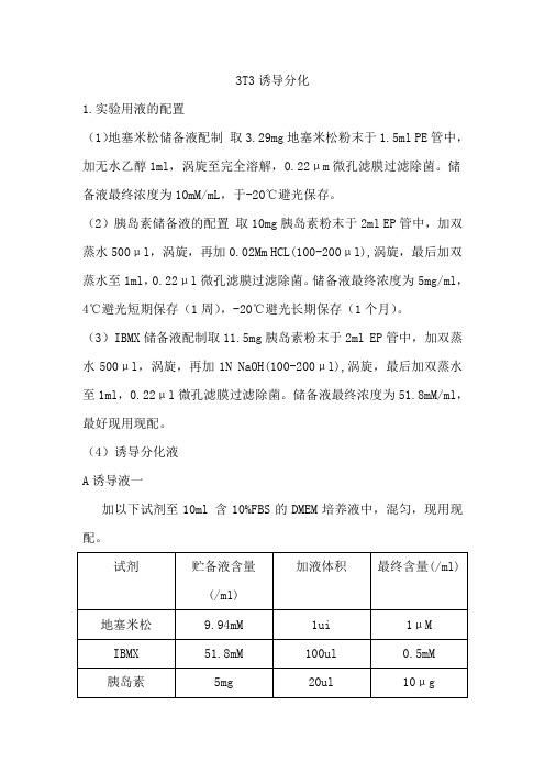 3T3L1细胞诱导分化2