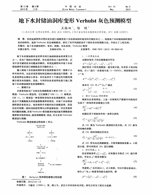 地下水封储油洞库变形Verhulst灰色预测模型