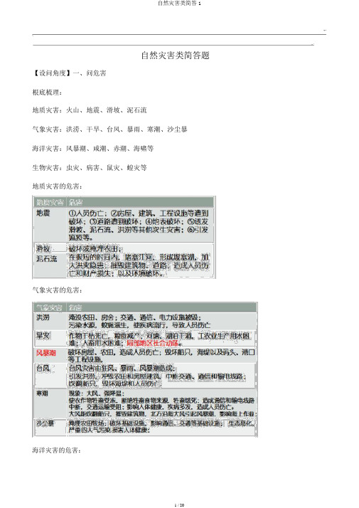 自然灾害类简答1