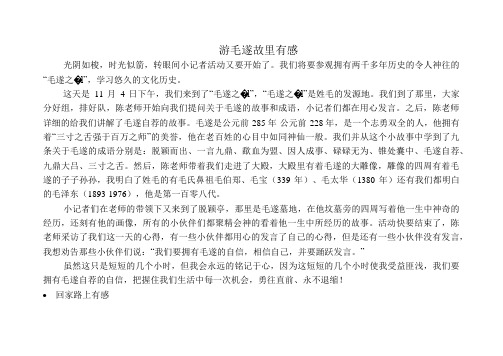 游后感：游毛遂故里有感