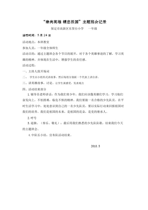 崇尚英雄 精忠报国