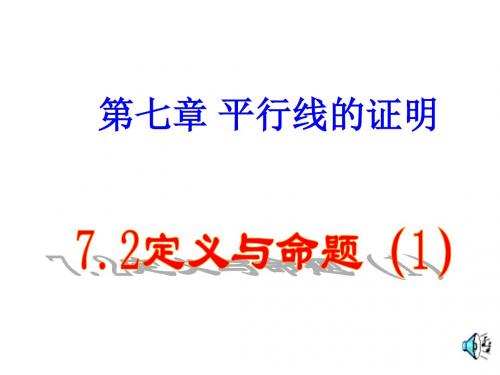 北师大版数学八年级上册7.2 定义与命题 (第1课时)课件