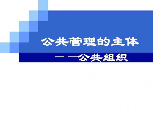 公共管理的主体