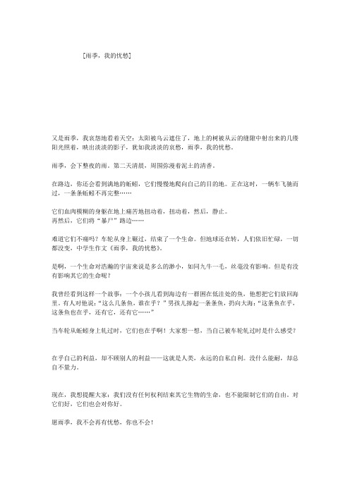 雨季,我的忧愁