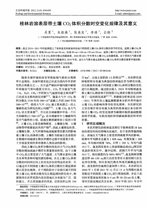 桂林岩溶表层带土壤C02体积分数时空变化规律及其意义