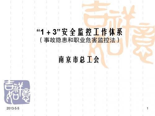 1+3安全监控工作体系宣传稿(中间层次讲稿)
