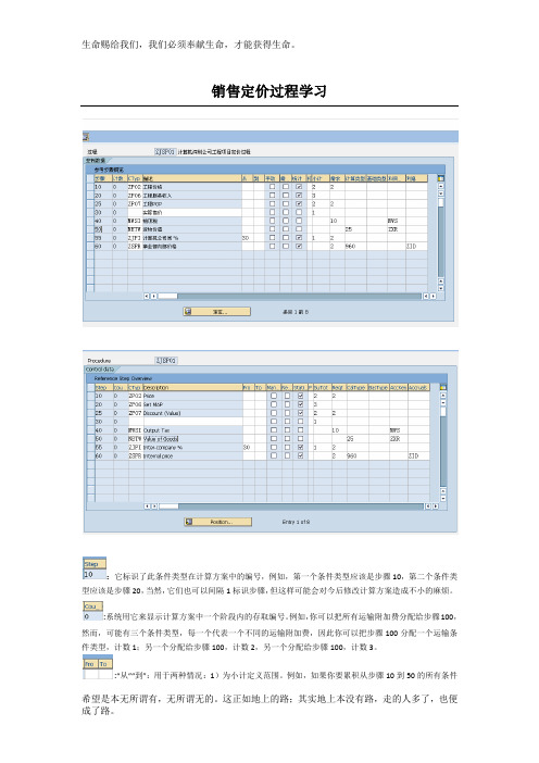 SAP-销售定价定价过程学习