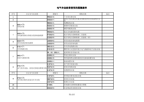 15a电气专业常用标准及图集清单2012v001
