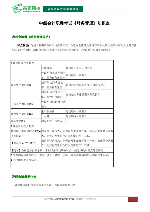 中级会计职称考试《财务管理》知识点