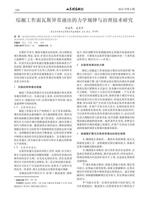 综掘工作面瓦斯异常涌出的力学规律与治理技术研究