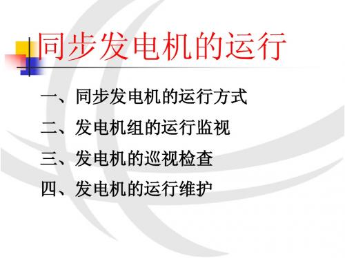 同步发电机的运行